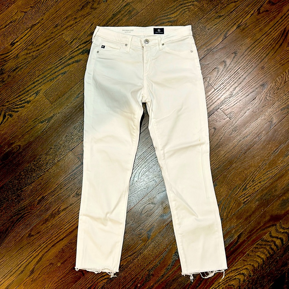 AG woman’s The Prima Ankle Cigarette Ankle Jeans in White 25